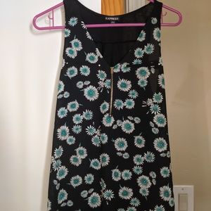 Express Zip Front Flowered Shirt